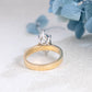 Solid Gold 3mm Width Two Tone Marquise Cut Moissanite Engagement Ring