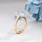 Solid Gold 3mm Width Two Tone Marquise Cut Moissanite Engagement Ring