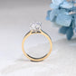 Solid Gold 3mm Width Two Tone Marquise Cut Moissanite Engagement Ring