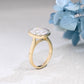 Solid Gold Bezel Elongated Cushion Cut Moissanite Engagement Ring