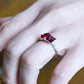 Solid Gold Toi Et Moi Princess Garnet & Pear Lab Grown Ruby Engagement Ring