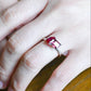 Solid Gold Toi Et Moi Princess Garnet & Pear Lab Grown Ruby Engagement Ring