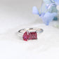 Solid Gold Toi Et Moi Princess Garnet & Pear Lab Grown Ruby Engagement Ring