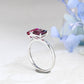 Solid Gold Toi Et Moi Princess Garnet & Pear Lab Grown Ruby Engagement Ring