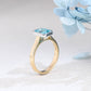 Solid Gold Two Tone Light Blue Radiant Cut Aquamarine Engagement Ring