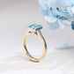 Solid Gold Two Tone Light Blue Radiant Cut Aquamarine Engagement Ring