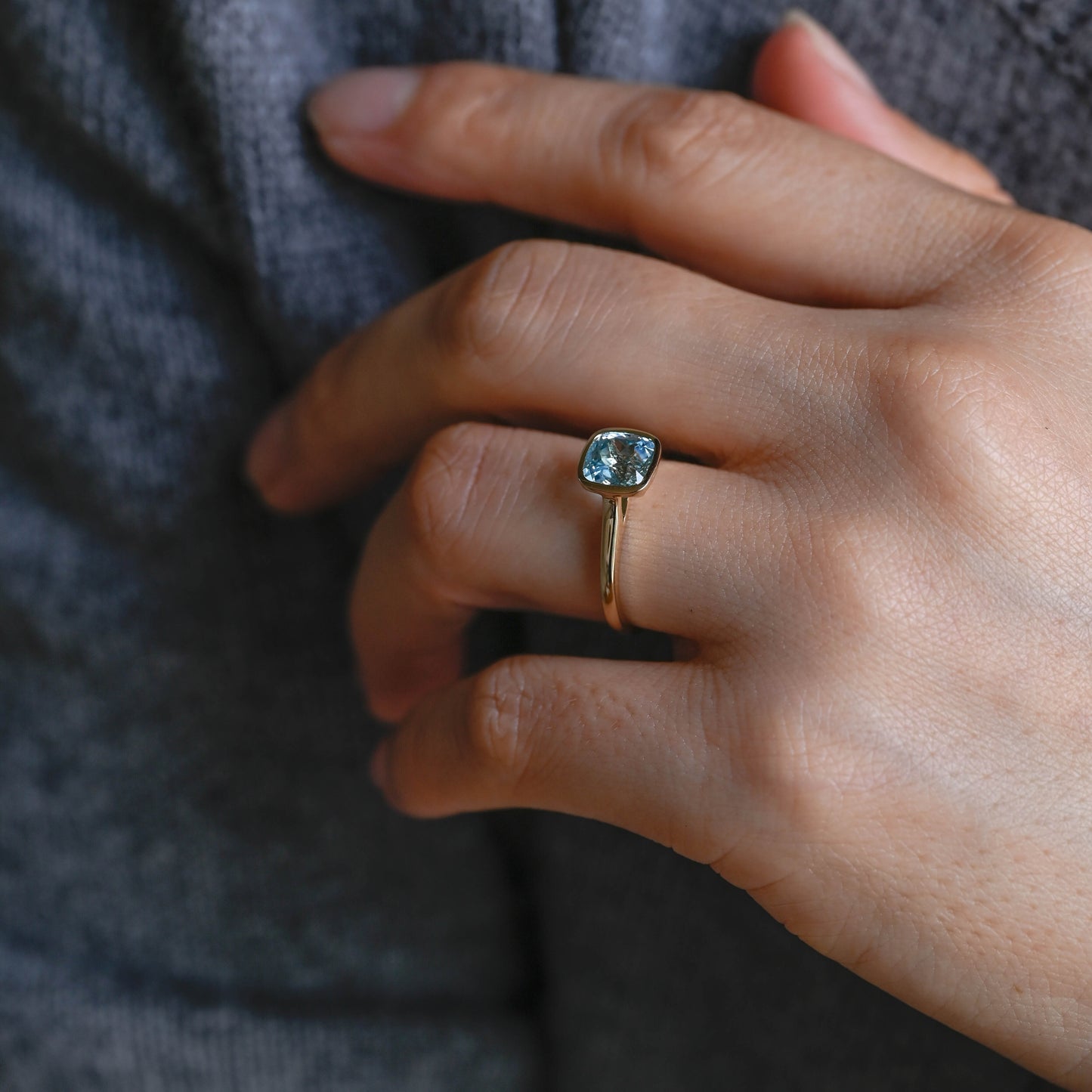 solid-gold-cushion-cut-aquamarine-ring-bezel-ring-cathedral-ring-sapphire-ring