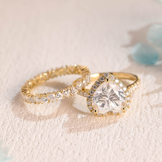 Heart-Cut-Moissanite-Engagement-Ring-Set-Wedding-Ring-Set-Bridal-Set-Gift