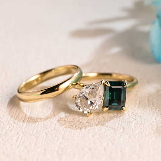 toi-et-moi-emerald-cut-green-moissanite-pear-moissanite-engagement-ring-set-two-stone-wedding-band-set