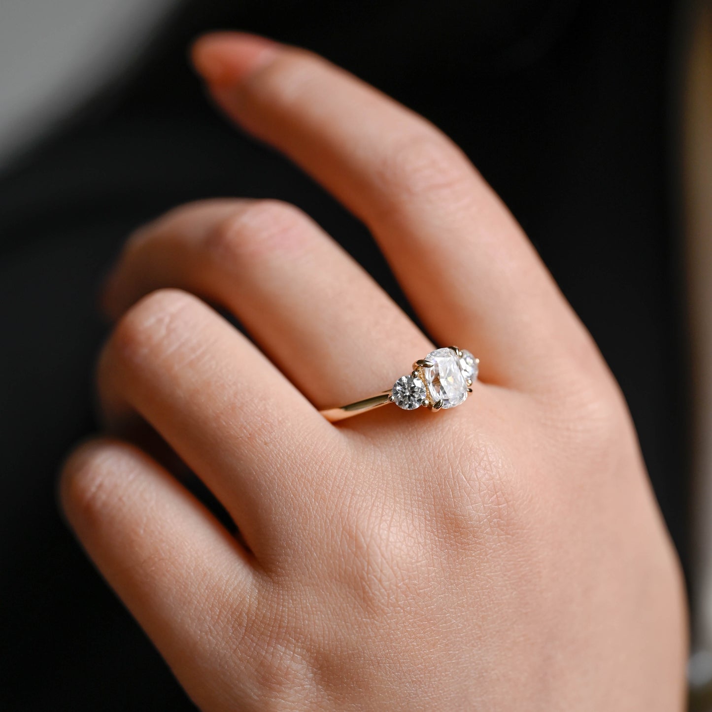 Cushion-cut-moissanite-engagement-ring-solid-gold-ring-promise-ring-gift