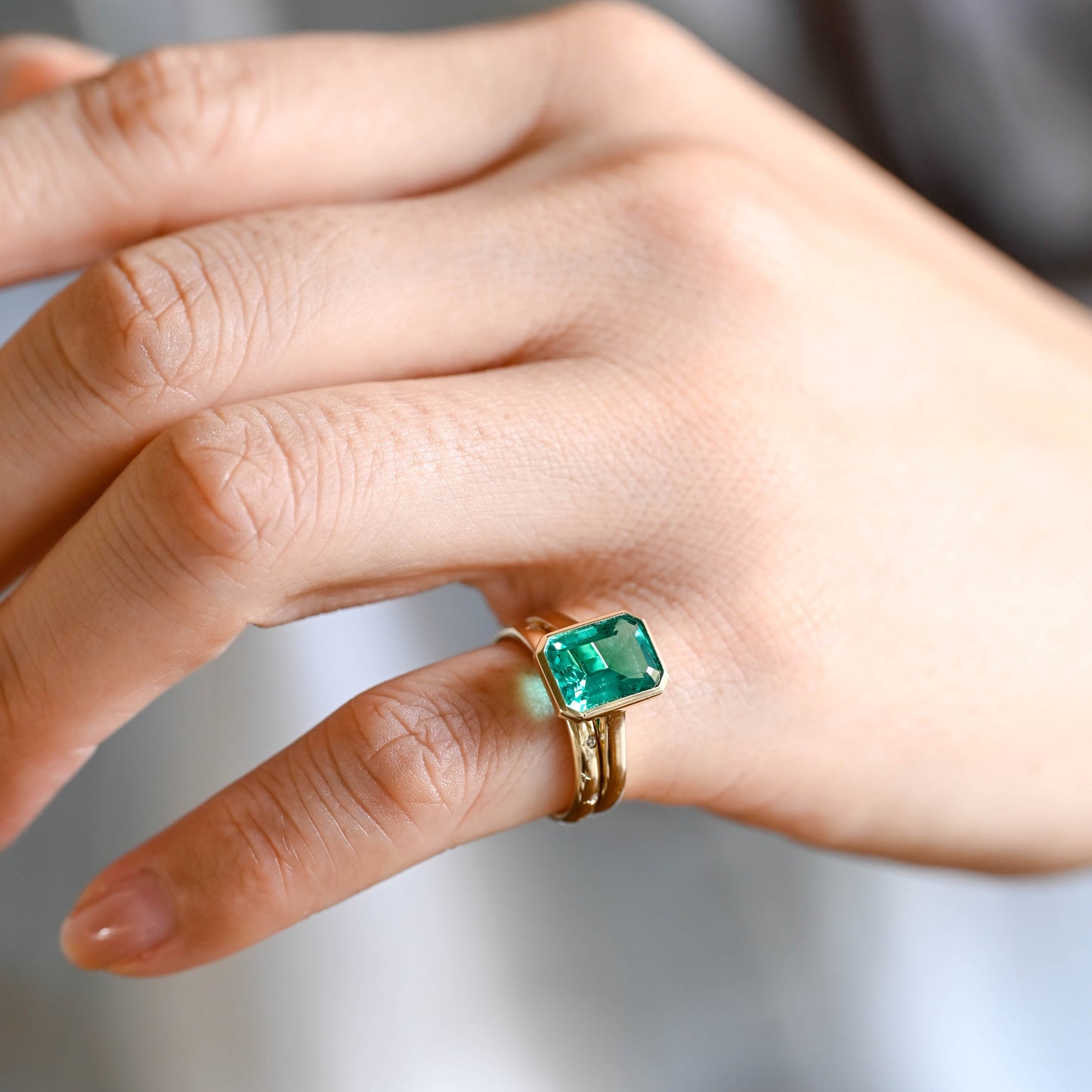 Emerald-Engagement-Ring-Set-Wedding-Ring-Set-Bridal-Set-Gift