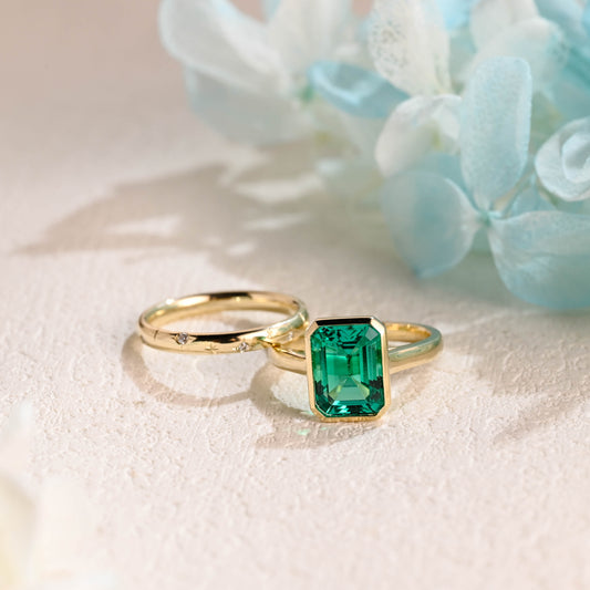 Emerald-Engagement-Ring-Set-Wedding-Ring-Set-Bridal-Set-Gift