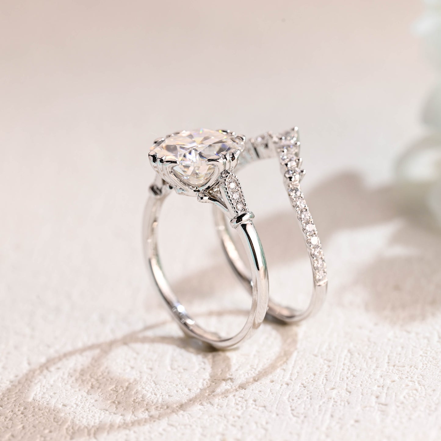 Cushion-Cut-Moissanite-Engagement-Ring-Set-Wedding-Ring-Set-Bridal-Set-Gift