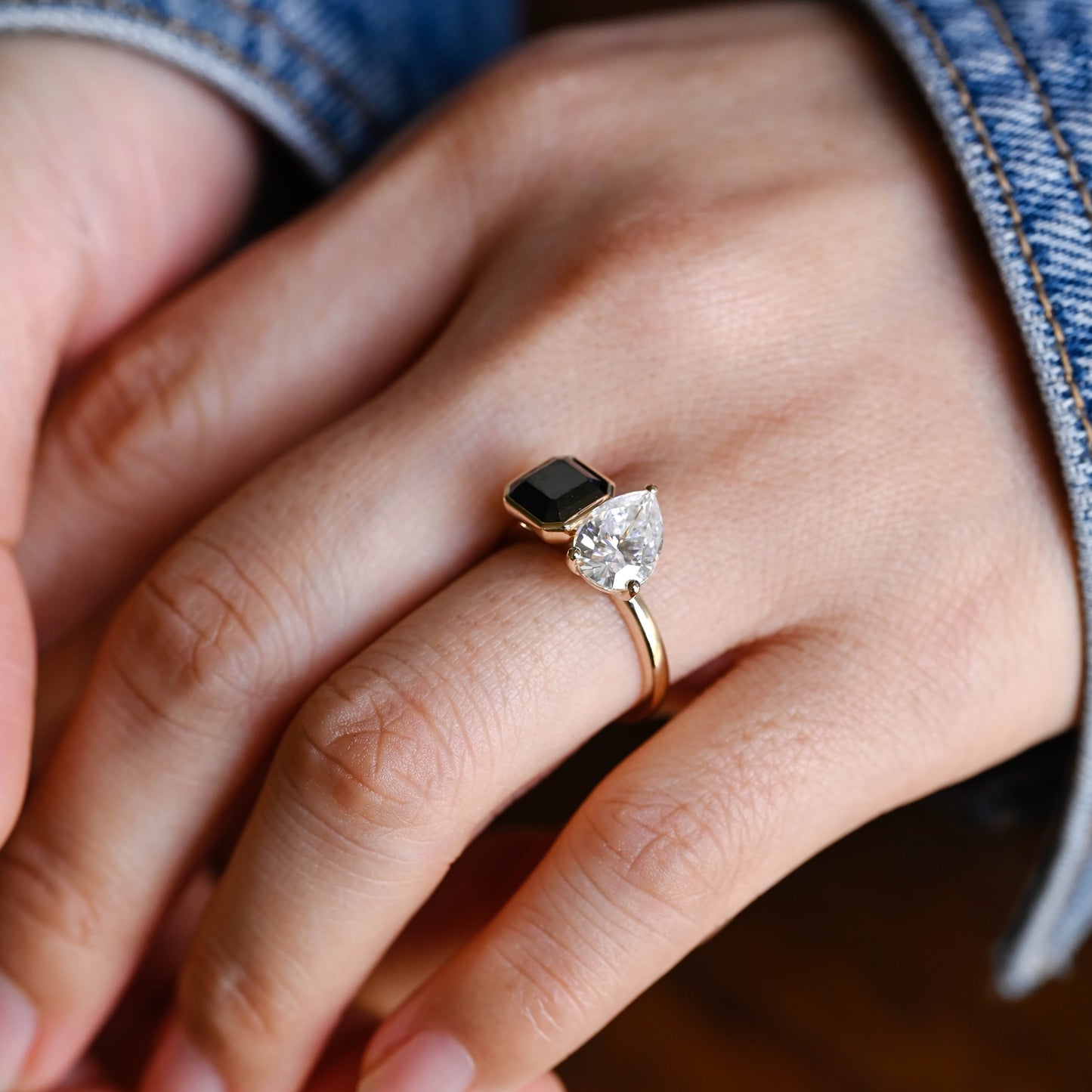 asscher-black-moissanite-engagement-ring-pear-cut-wedding-ring-toi-et-moi-ring