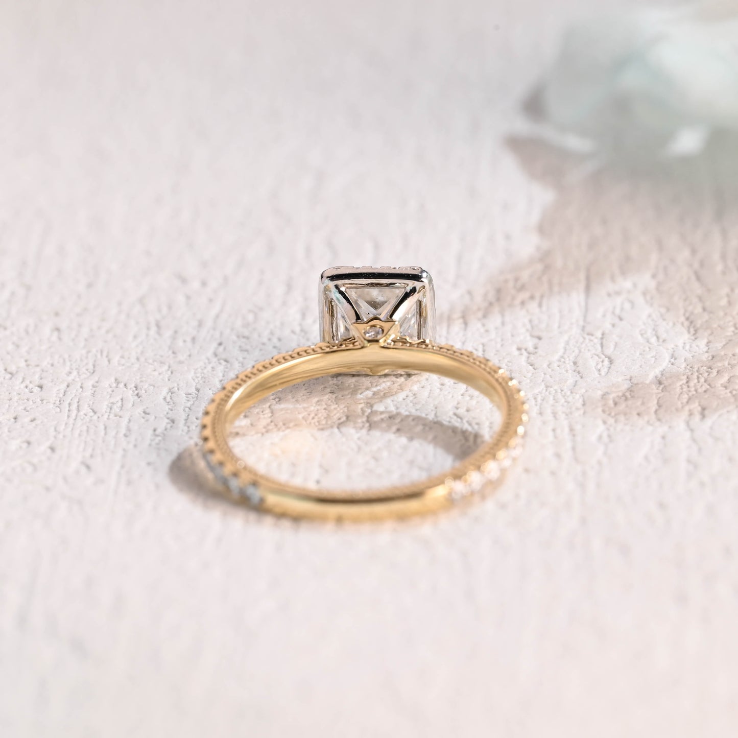 Princess-cut-moissanite-engagement-ring-solid-gold-ring-promise-ring-gift