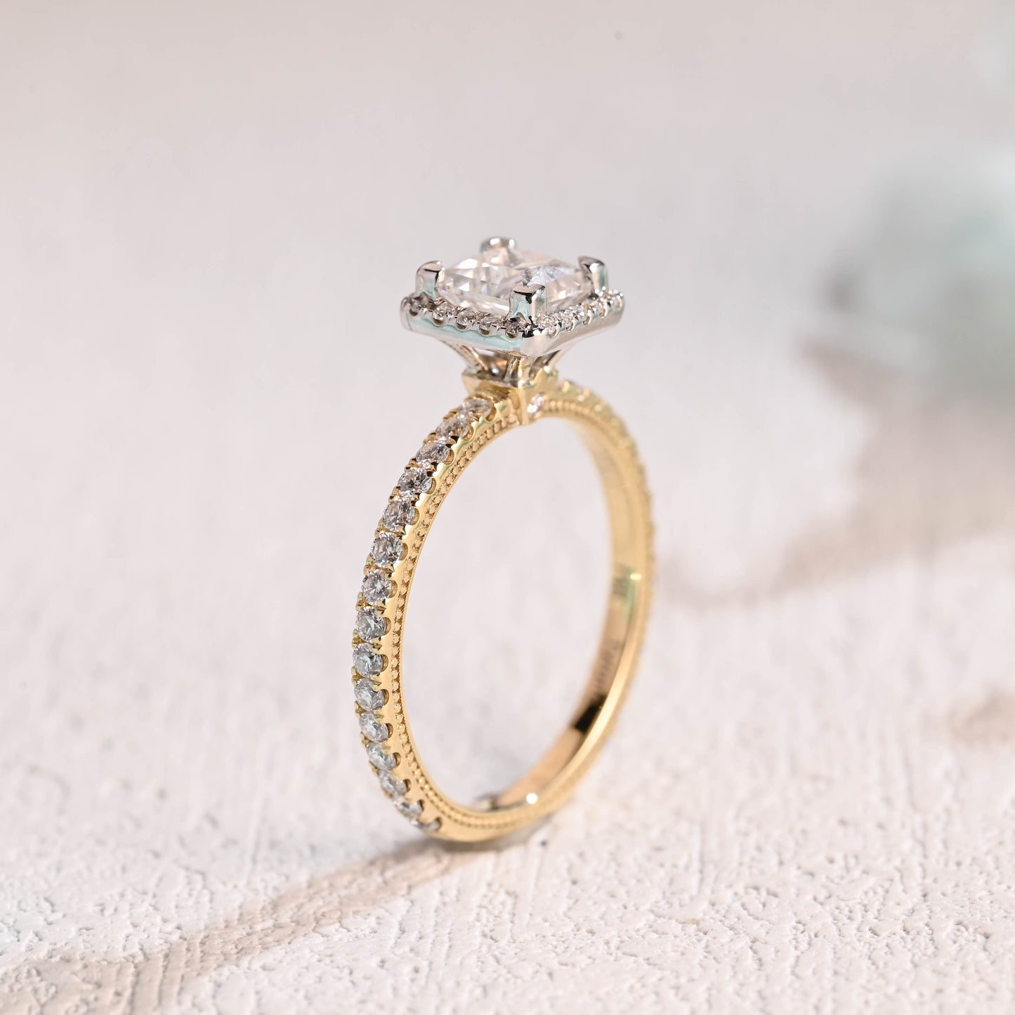 Princess-cut-moissanite-engagement-ring-solid-gold-ring-promise-ring-gift