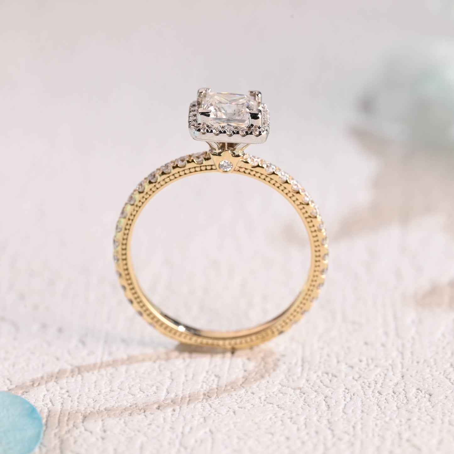 Princess-cut-moissanite-engagement-ring-solid-gold-ring-promise-ring-gift