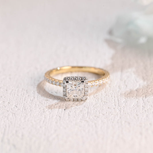 Princess-cut-moissanite-engagement-ring-solid-gold-ring-promise-ring-gift