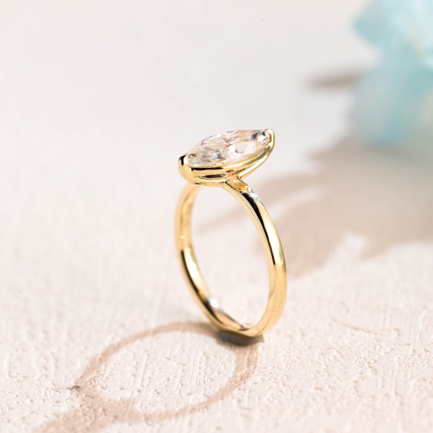 Marquise-cut-moissanite-engagement-ring-solid-gold-ring-promise-ring-gift