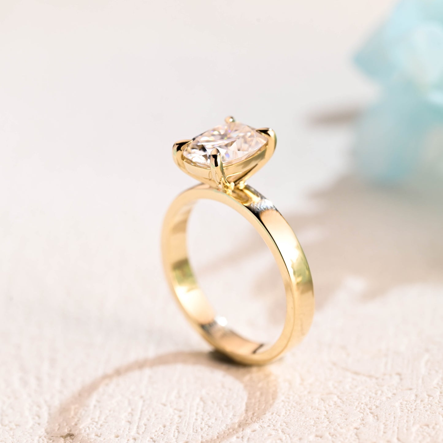 Cushion-cut-moissanite-engagement-ring-solid-gold-ring-promise-ring-gift