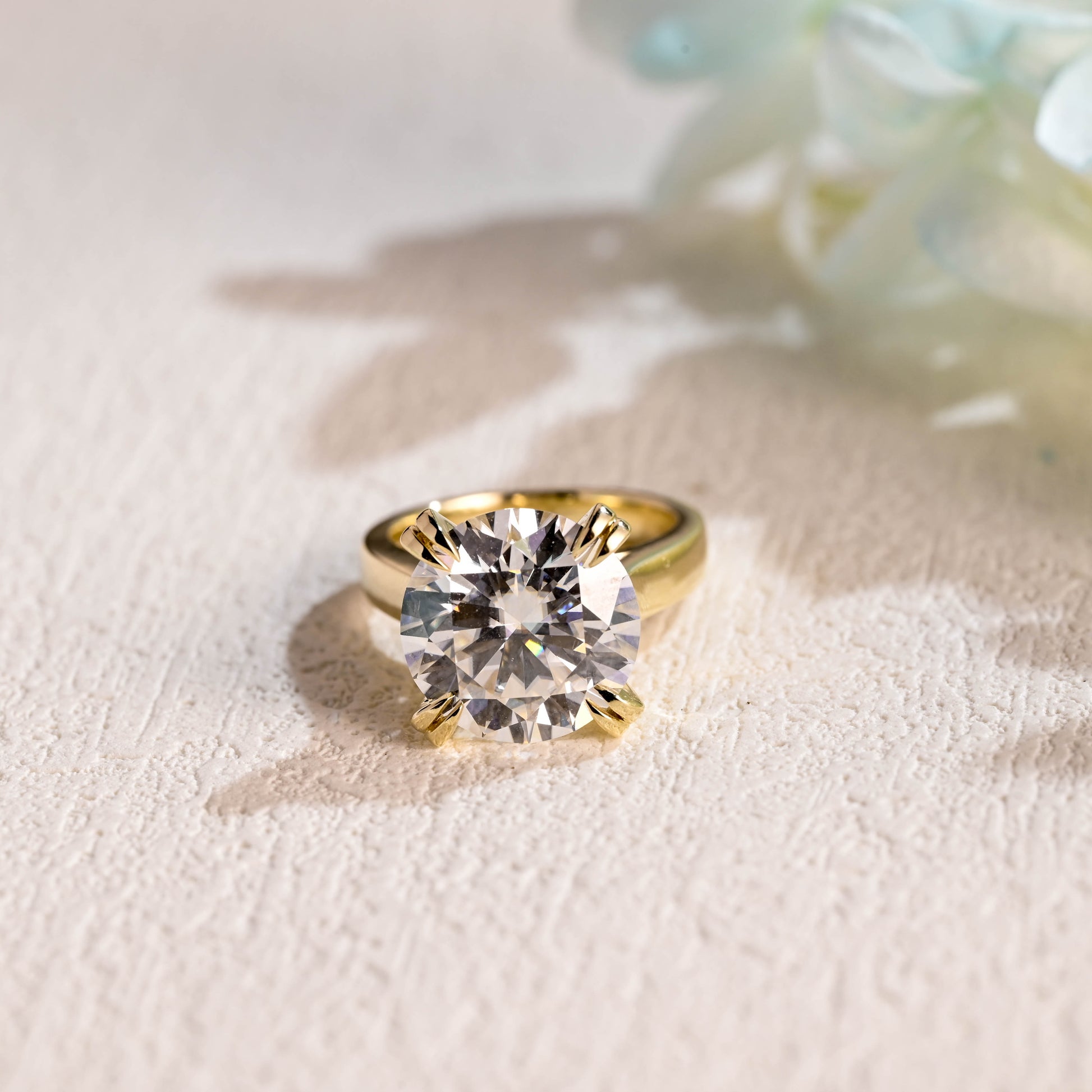 Round-cut-moissanite-engagement-ring-solid-gold-ring-promise-ring-gift