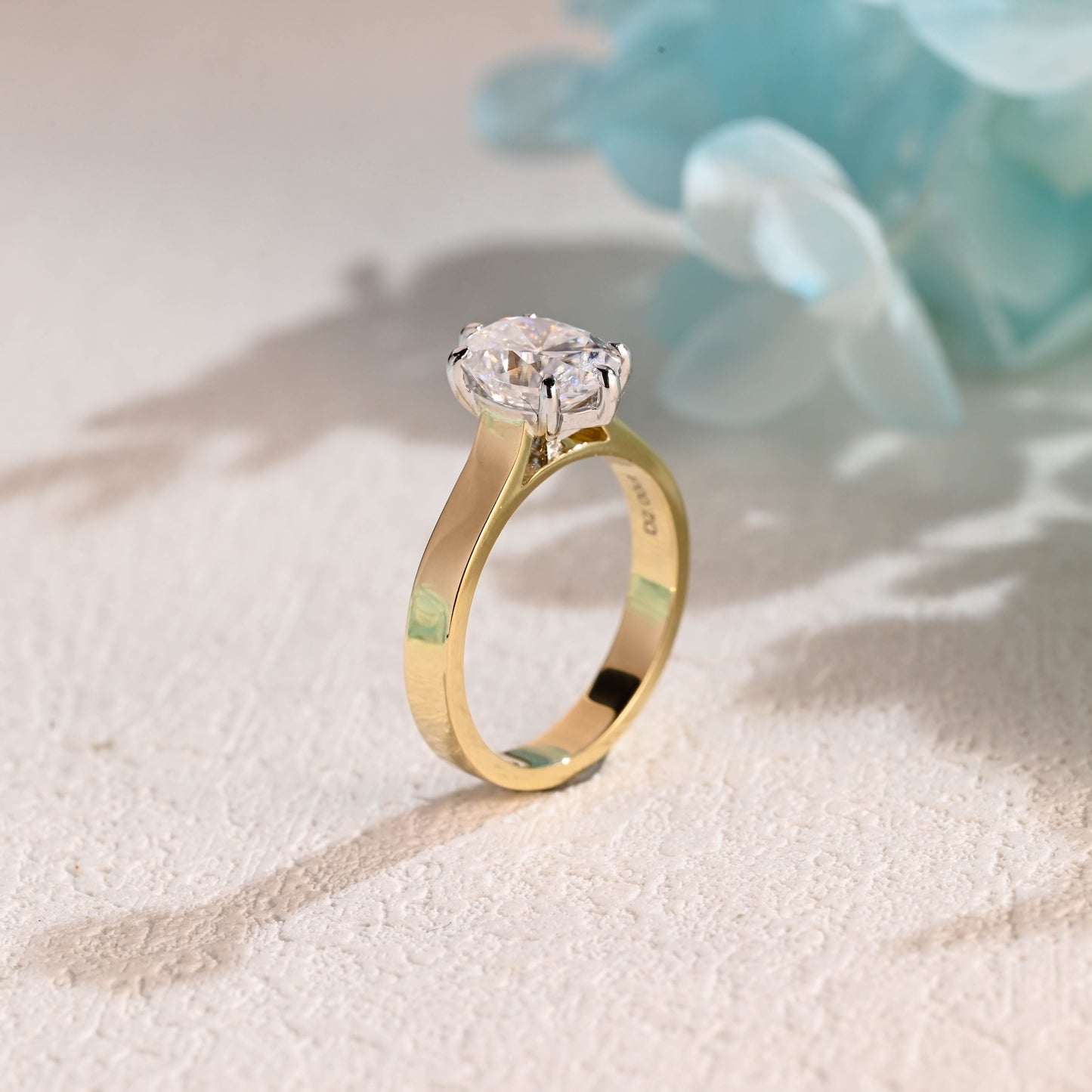 Solid-Gold-Oval-Cut-Moissanite-Engagement-Ring-Promise-Ring-Gift