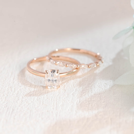 Cushion-Cut-Moissanite-Engagement-Ring-Set-Wedding-Ring-Set-Bridal-Set-Gift