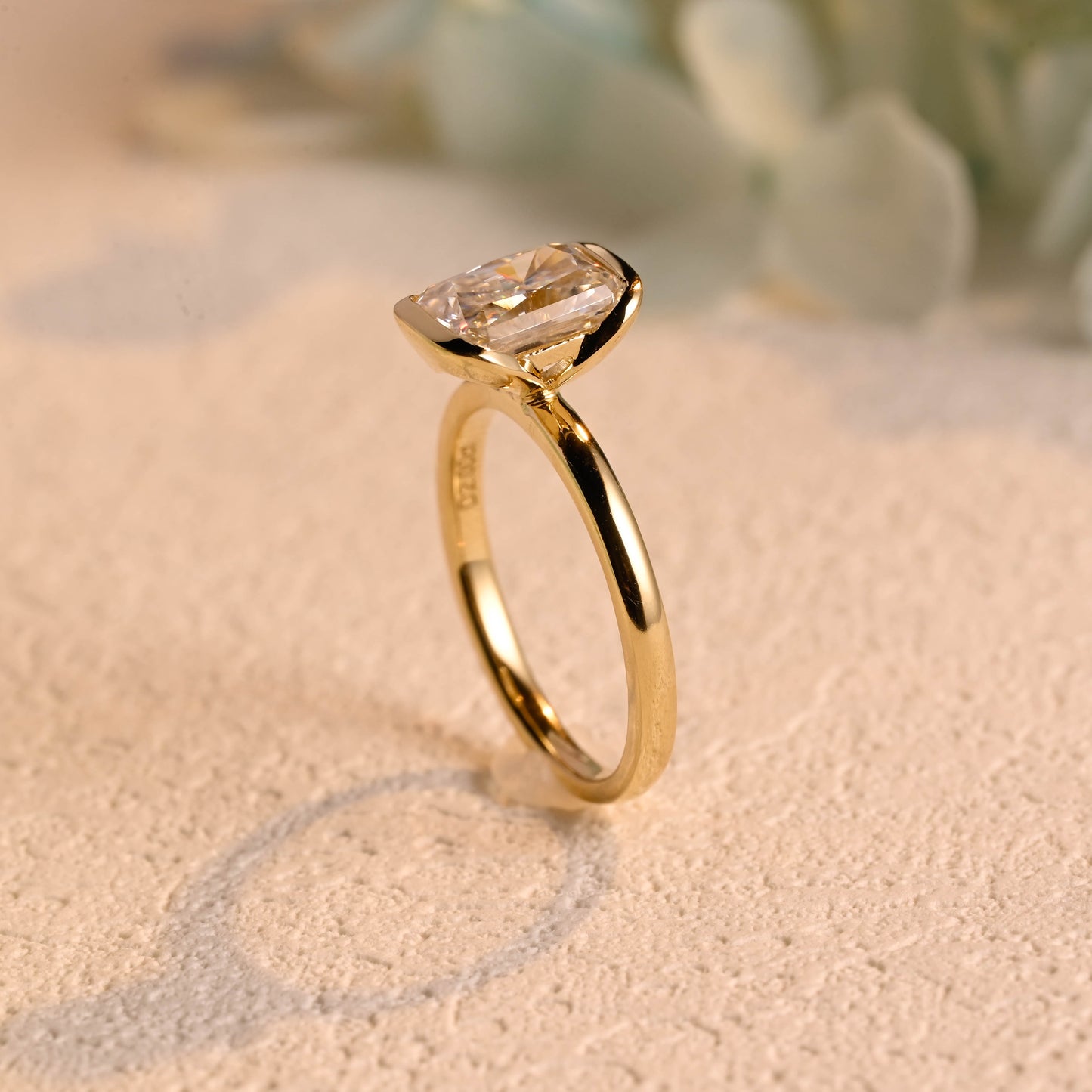 solid-gold-radiant-cut-moissanite-engagement-ring-bezel-ring