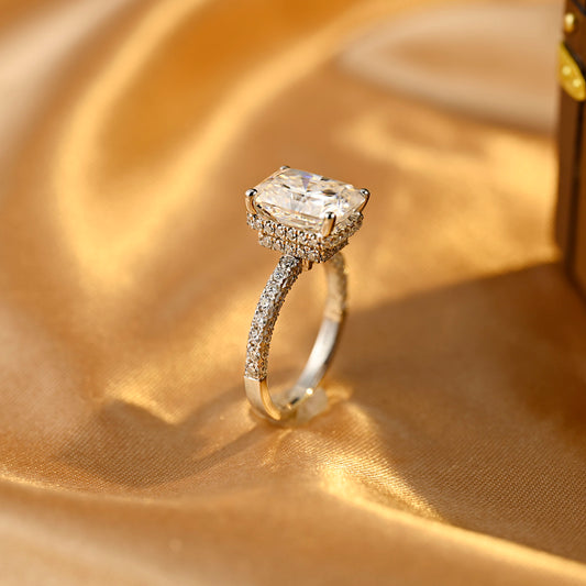 solid-gold-radiant-cut-moissanite-engagement-ring-three-raw-paved-ring