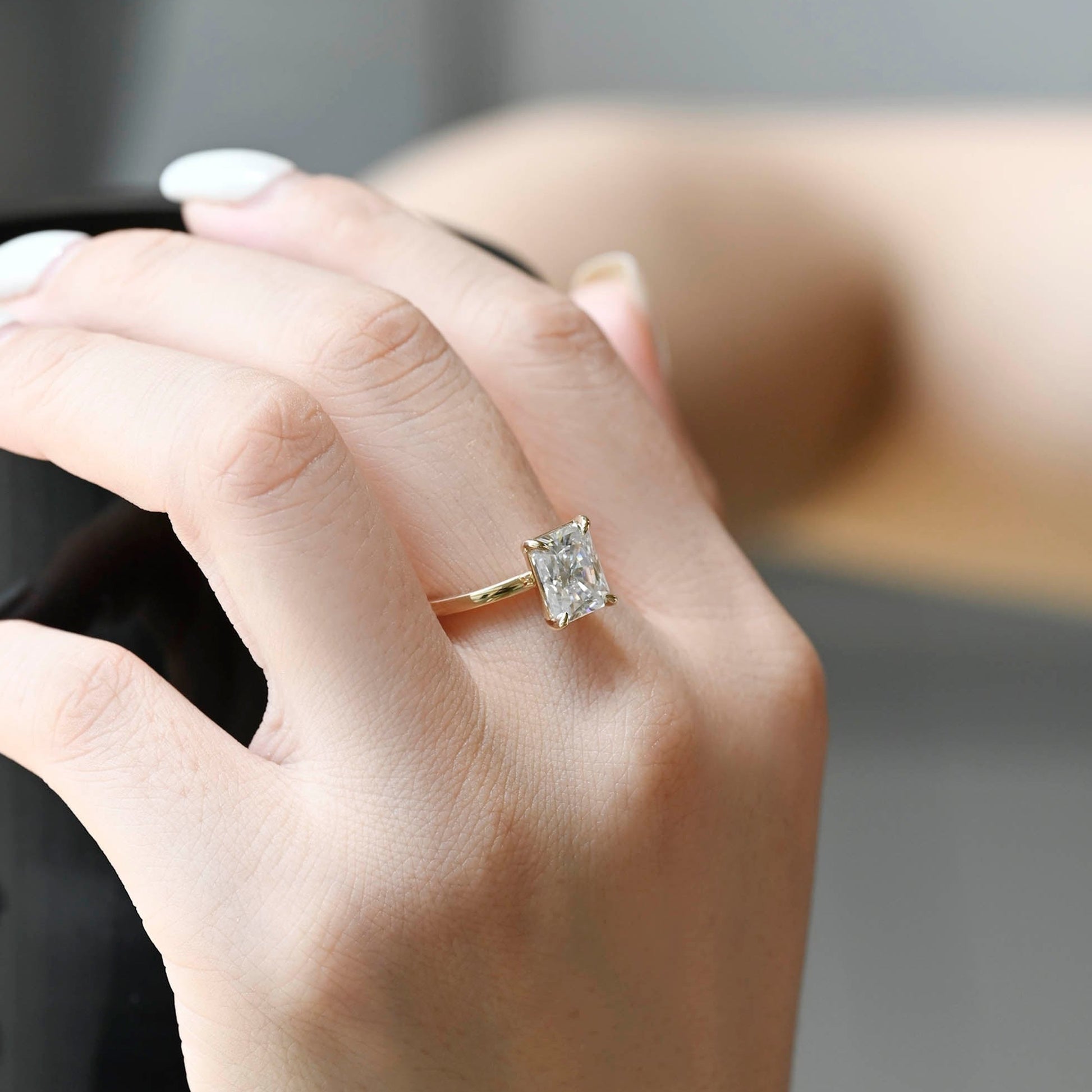 solid-gold-radiant-cut-moissanite-engagement-ring-solitaire-ring-gift