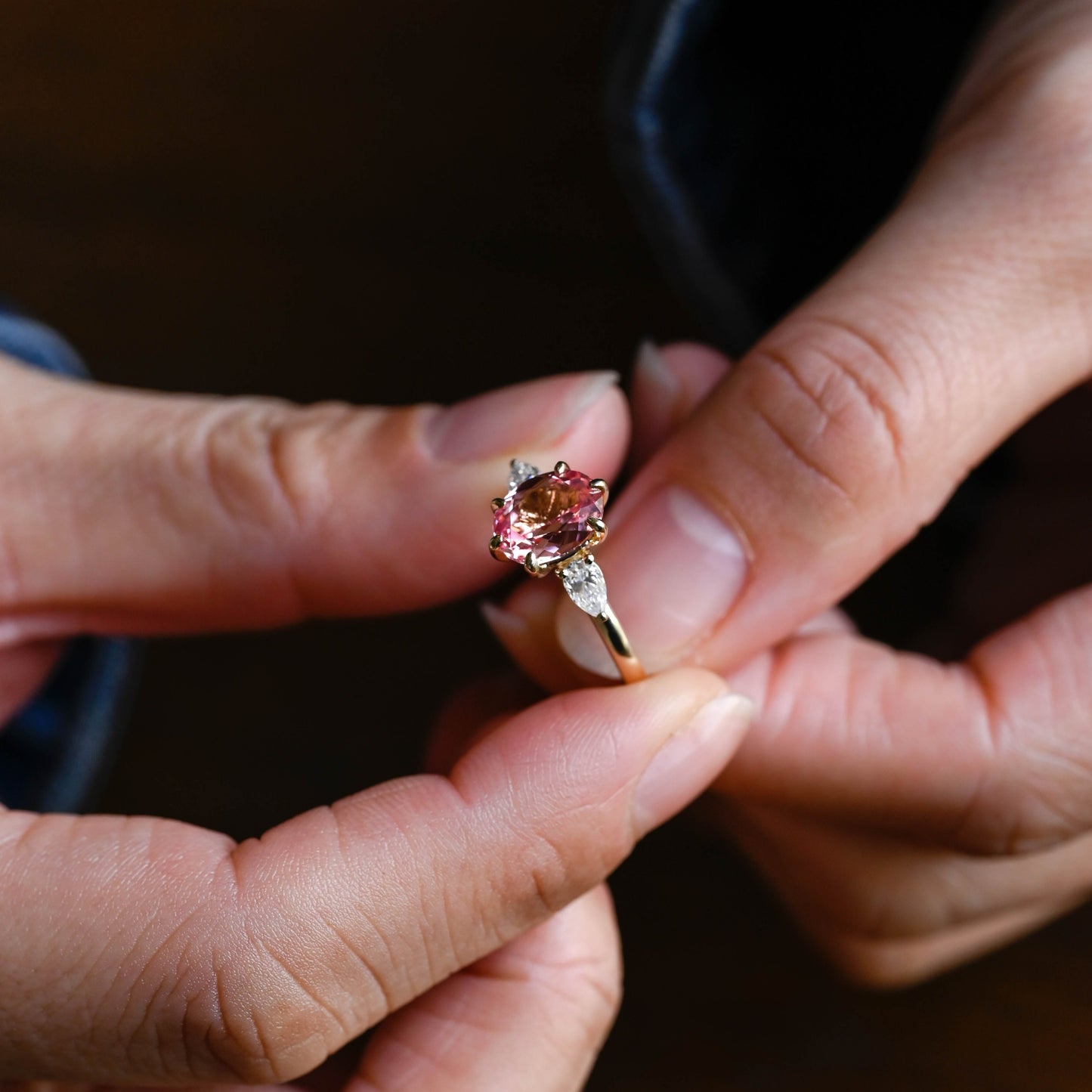 lab-grown-pink-sapphire-engagement-ring-oval-cut-three-stone-wedding-ring