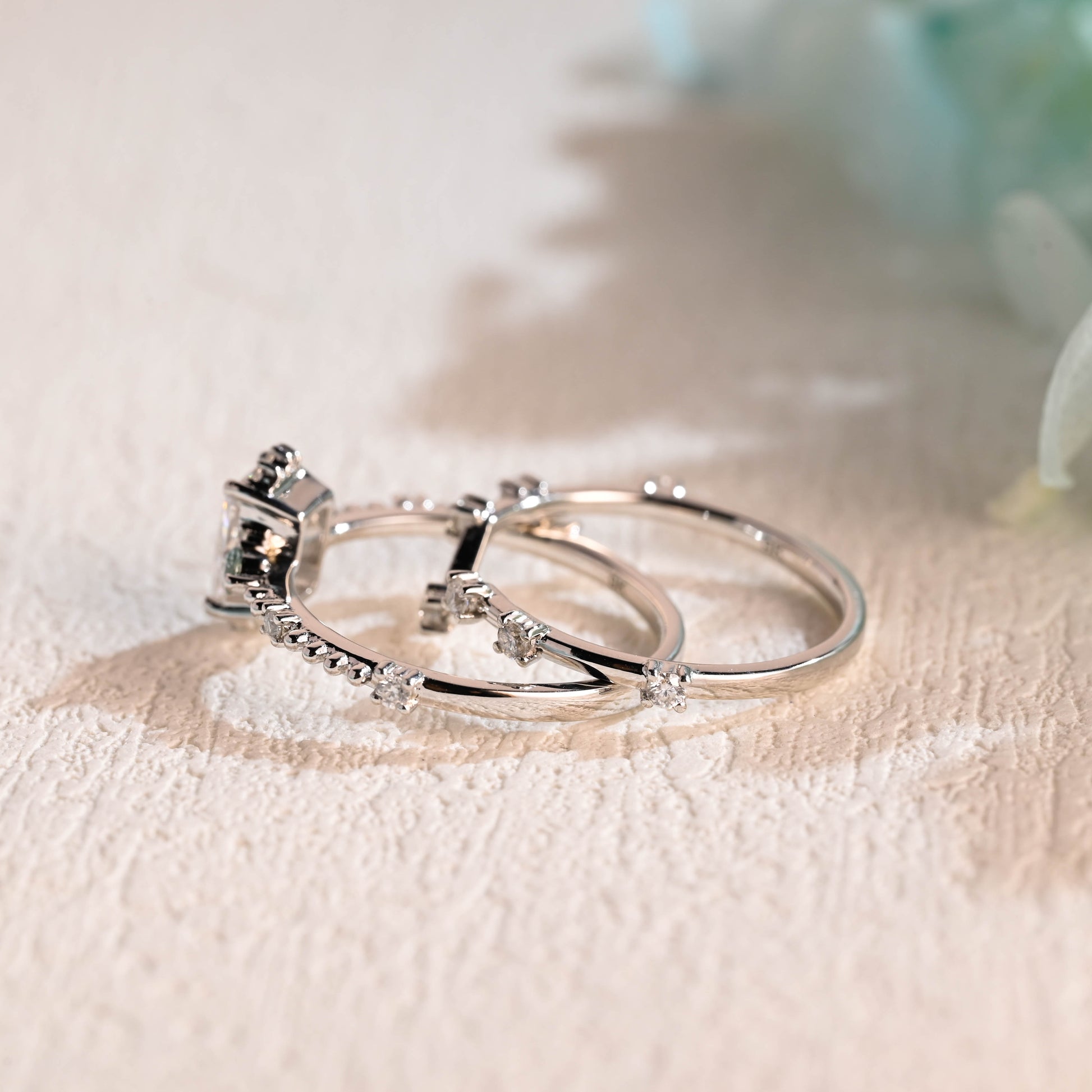 Radiant-Cut-Moissanite-Engagement-Ring-Set-Wedding-Ring-Set-Bridal-Set-Gift