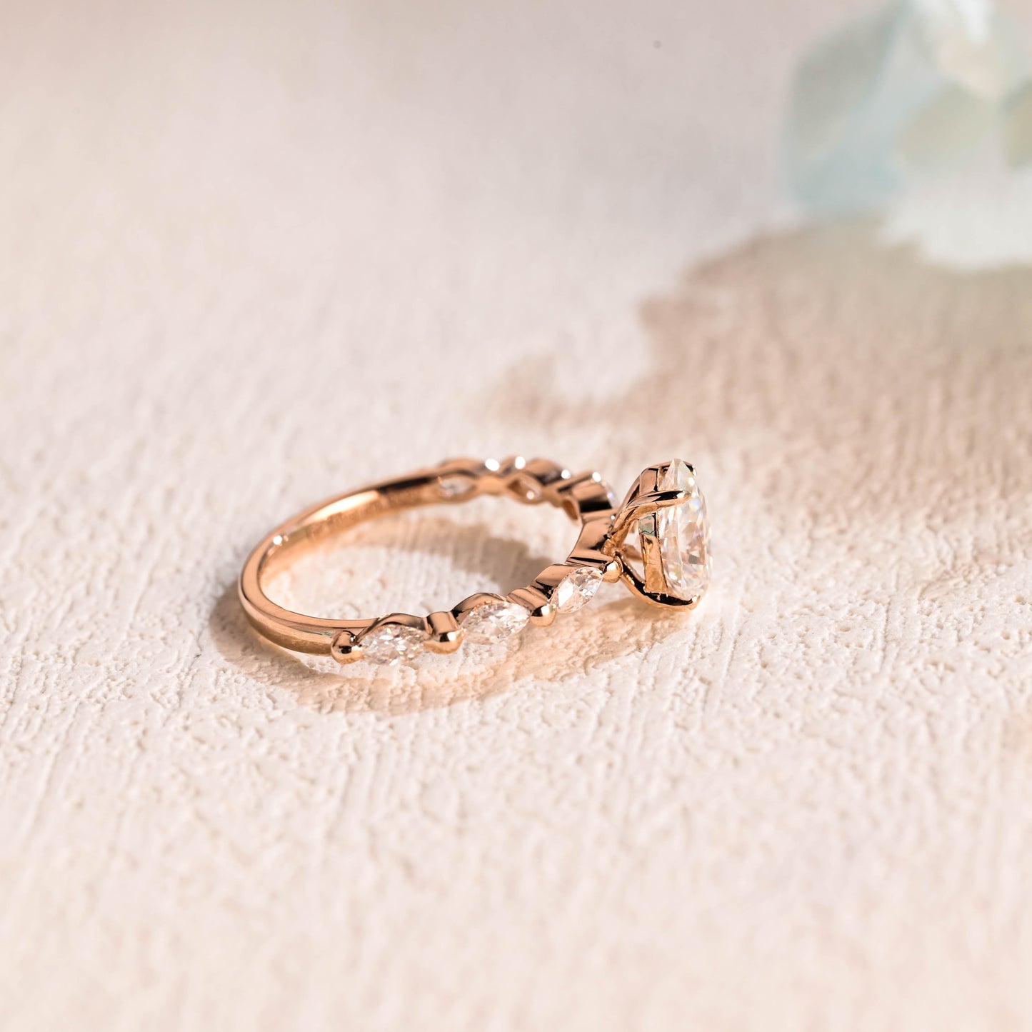 Pear-cut-moissanite-engagement-ring-solid-gold-ring-promise-ring-gift