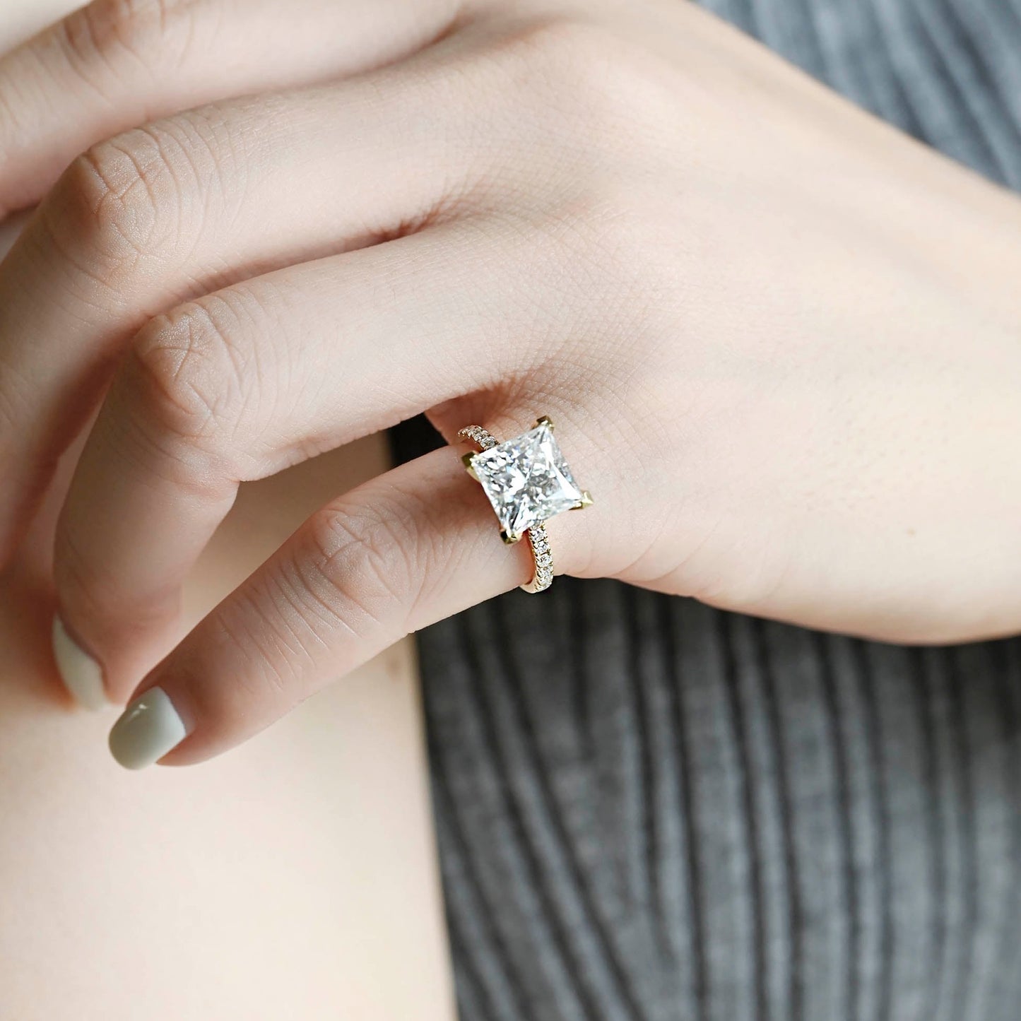 princess-cut-moissanite-engagement-ring-half-eternity-wedding-ring