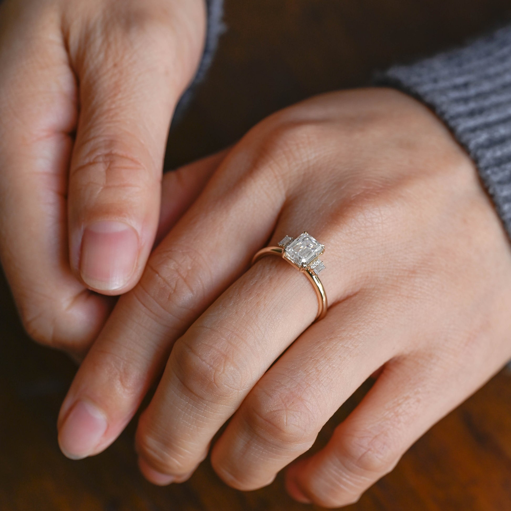 emerald-cut-moissanite-engagement-ring-solid-gold-ring-promise-ring-gift