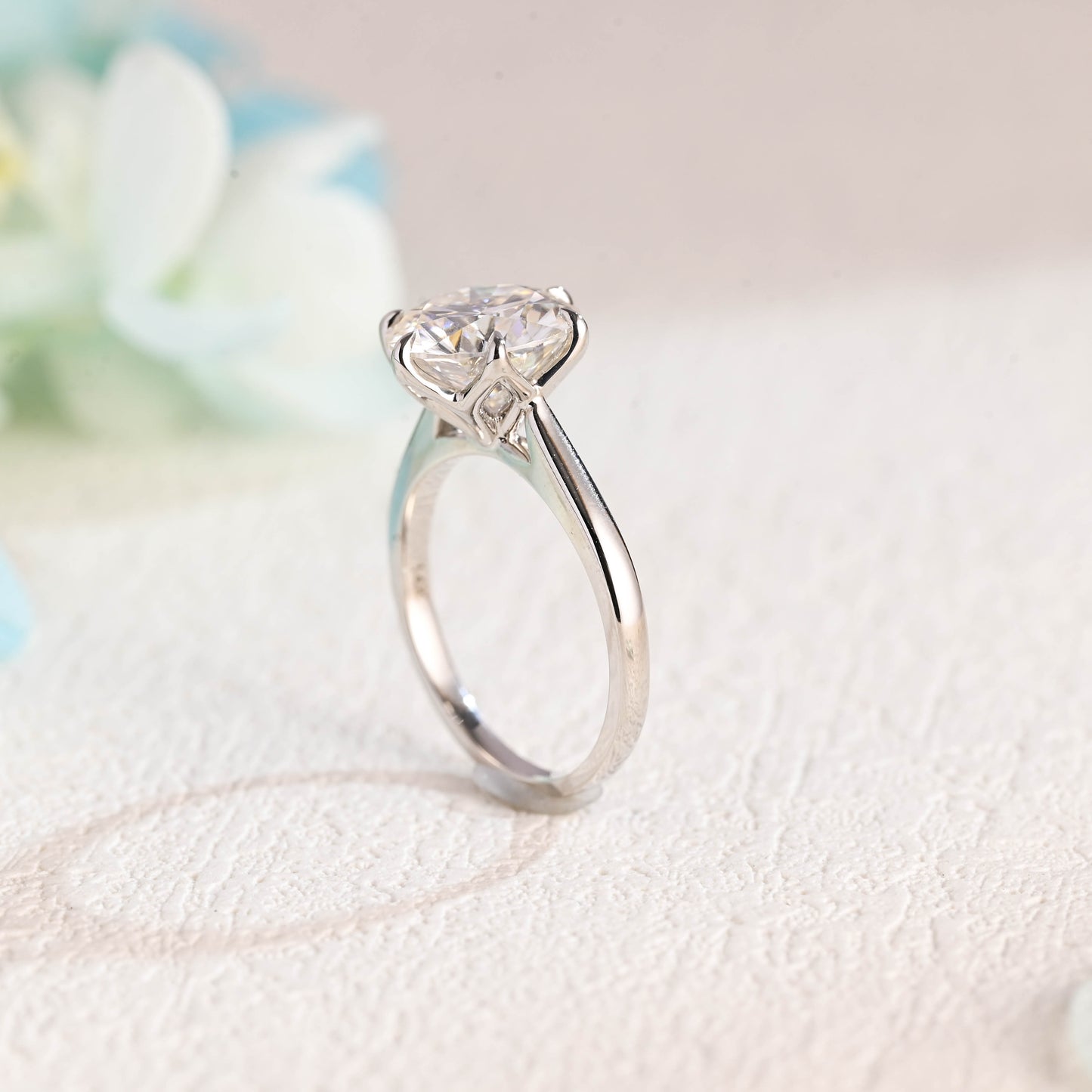 tulip-lotus-setting-round-cut-moissanite-engagement-ring-wedding-ring