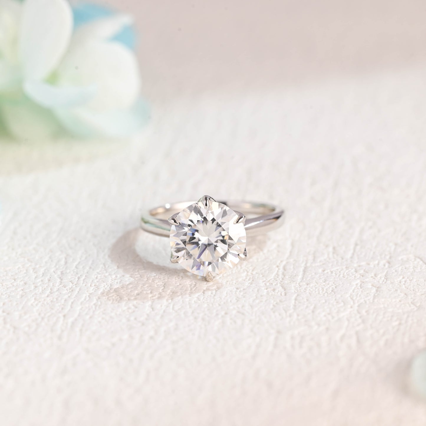 tulip-lotus-setting-round-cut-moissanite-engagement-ring-wedding-ring