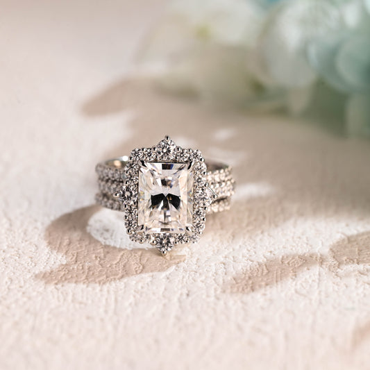 Radiant-Cut-Moissanite-Engagement-Ring-Set-Wedding-Ring-Set-Bridal-Set-Gift