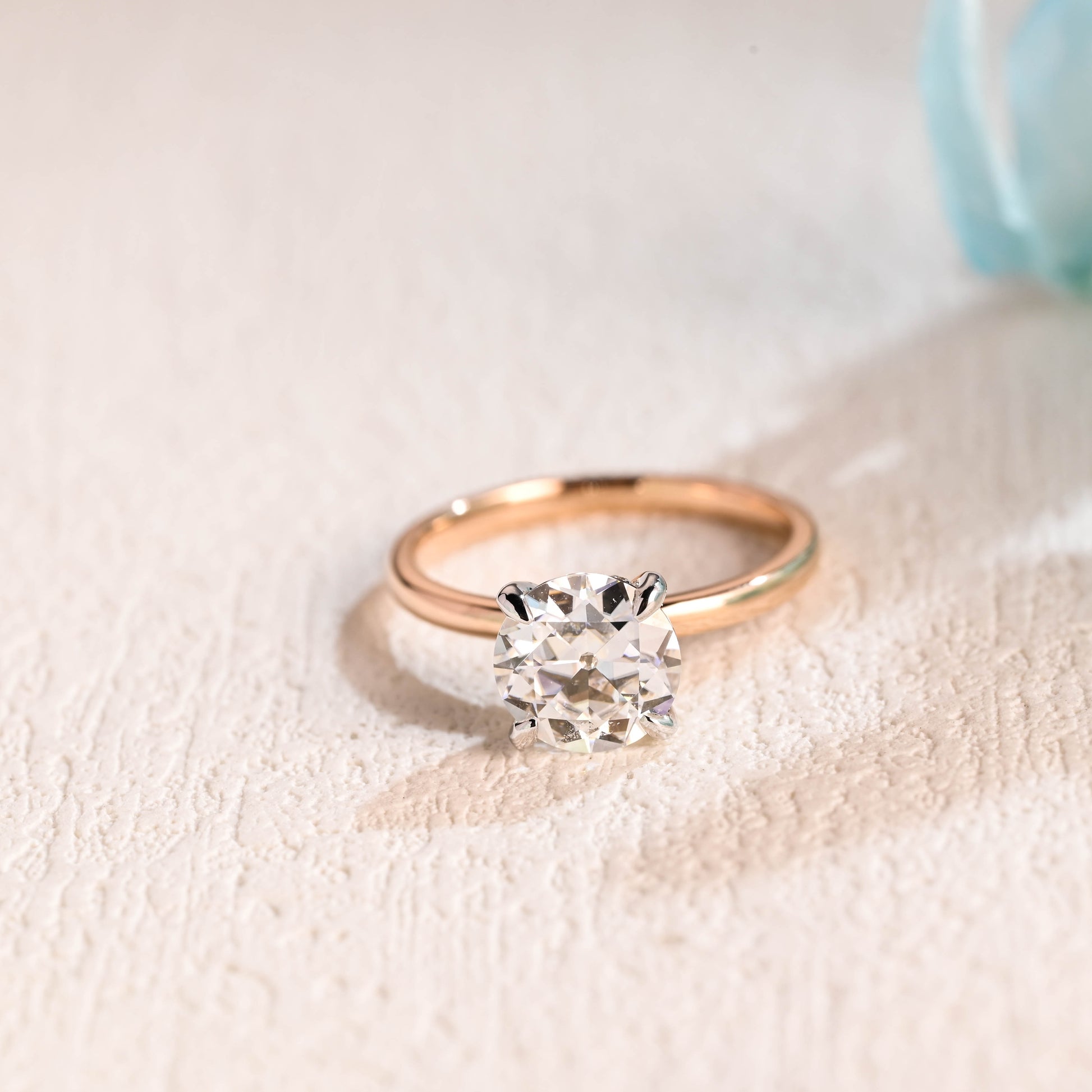 Round-cut-moissanite-engagement-ring-solid-gold-ring-promise-ring-gift