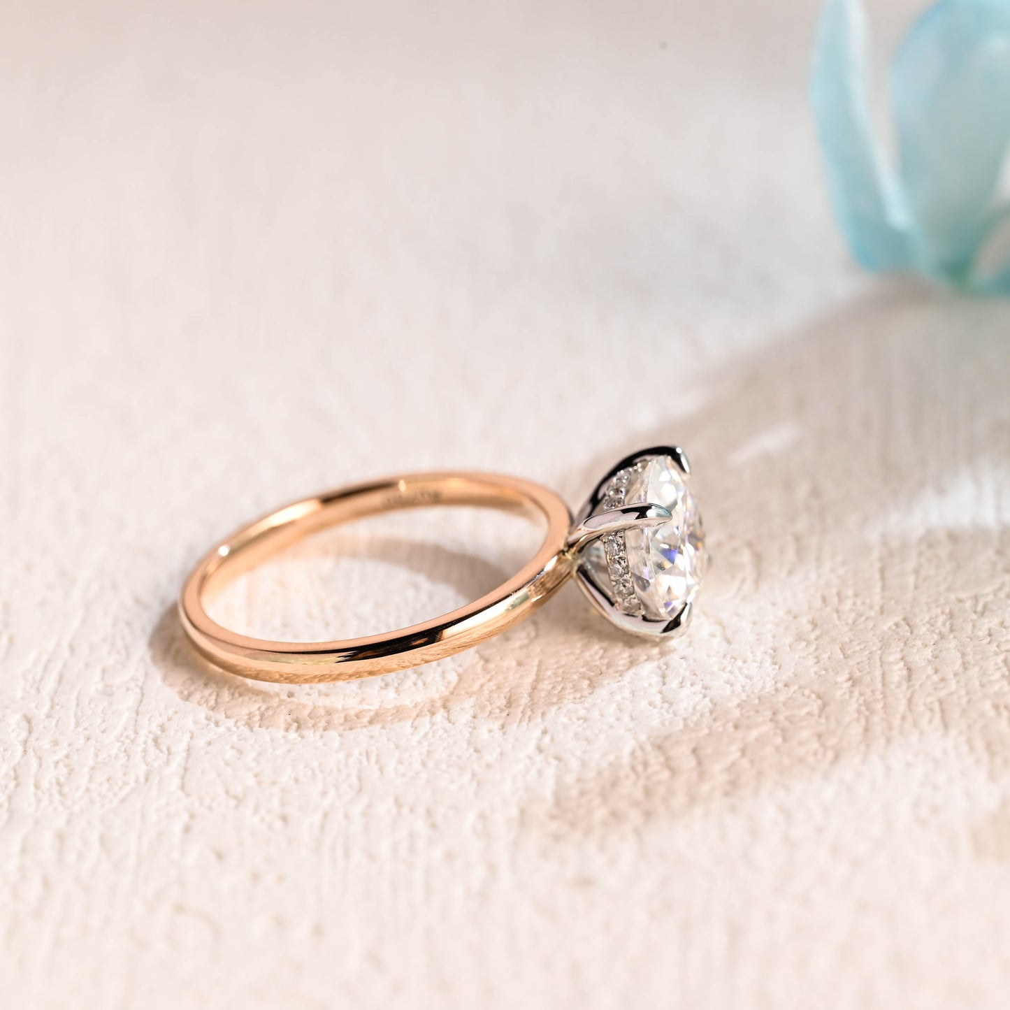 Round-cut-moissanite-engagement-ring-solid-gold-ring-promise-ring-gift