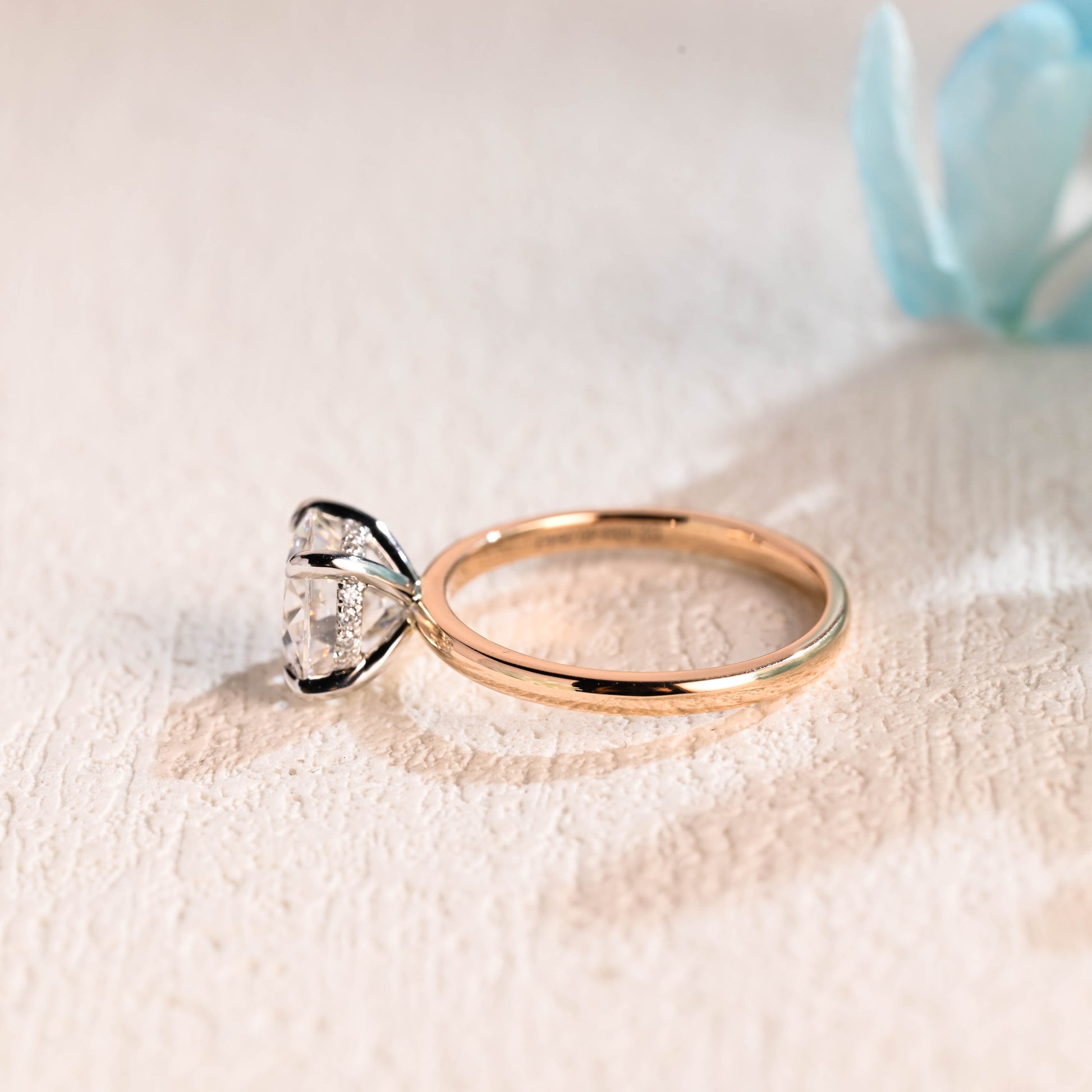 Round-cut-moissanite-engagement-ring-solid-gold-ring-promise-ring-gift