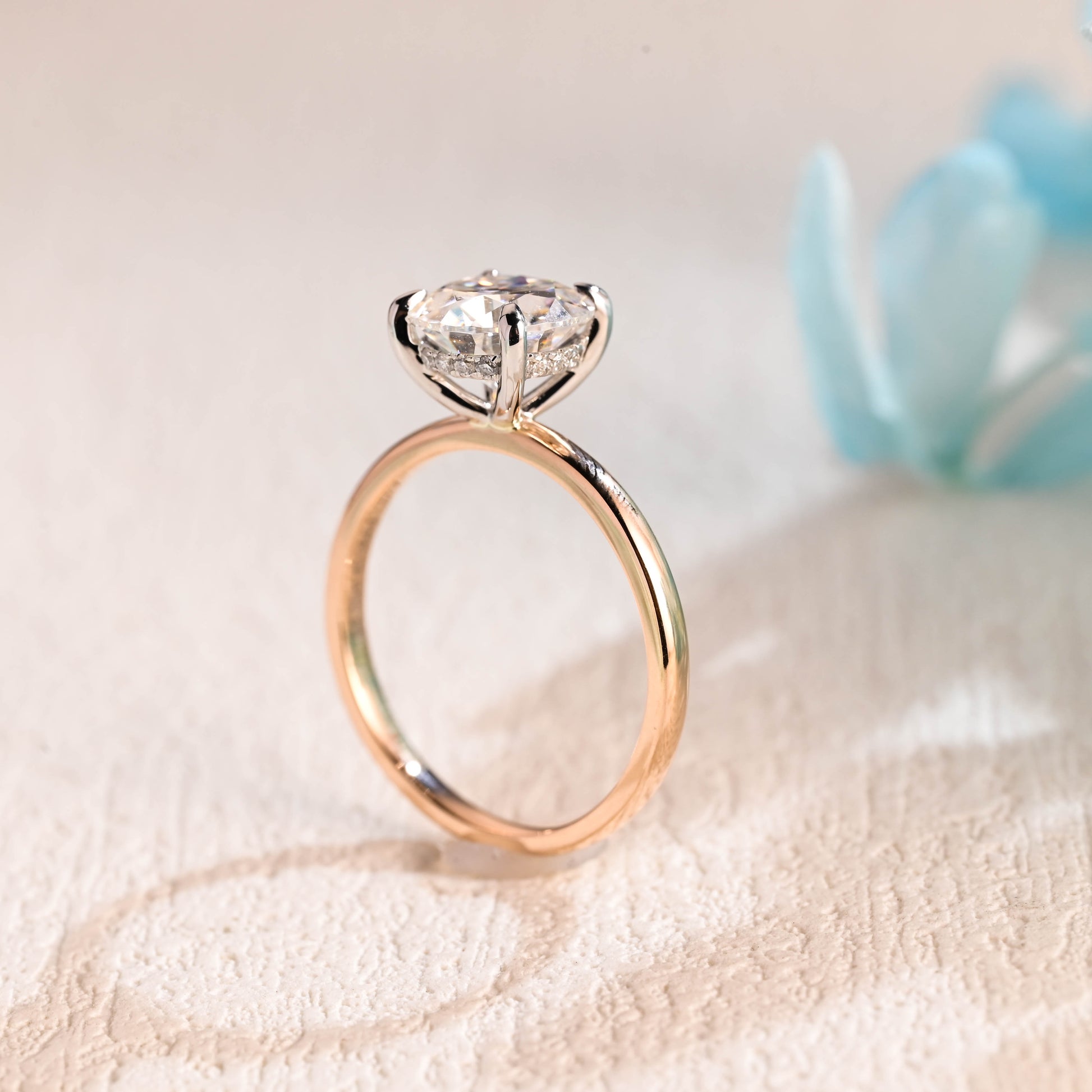 Round-cut-moissanite-engagement-ring-solid-gold-ring-promise-ring-gift