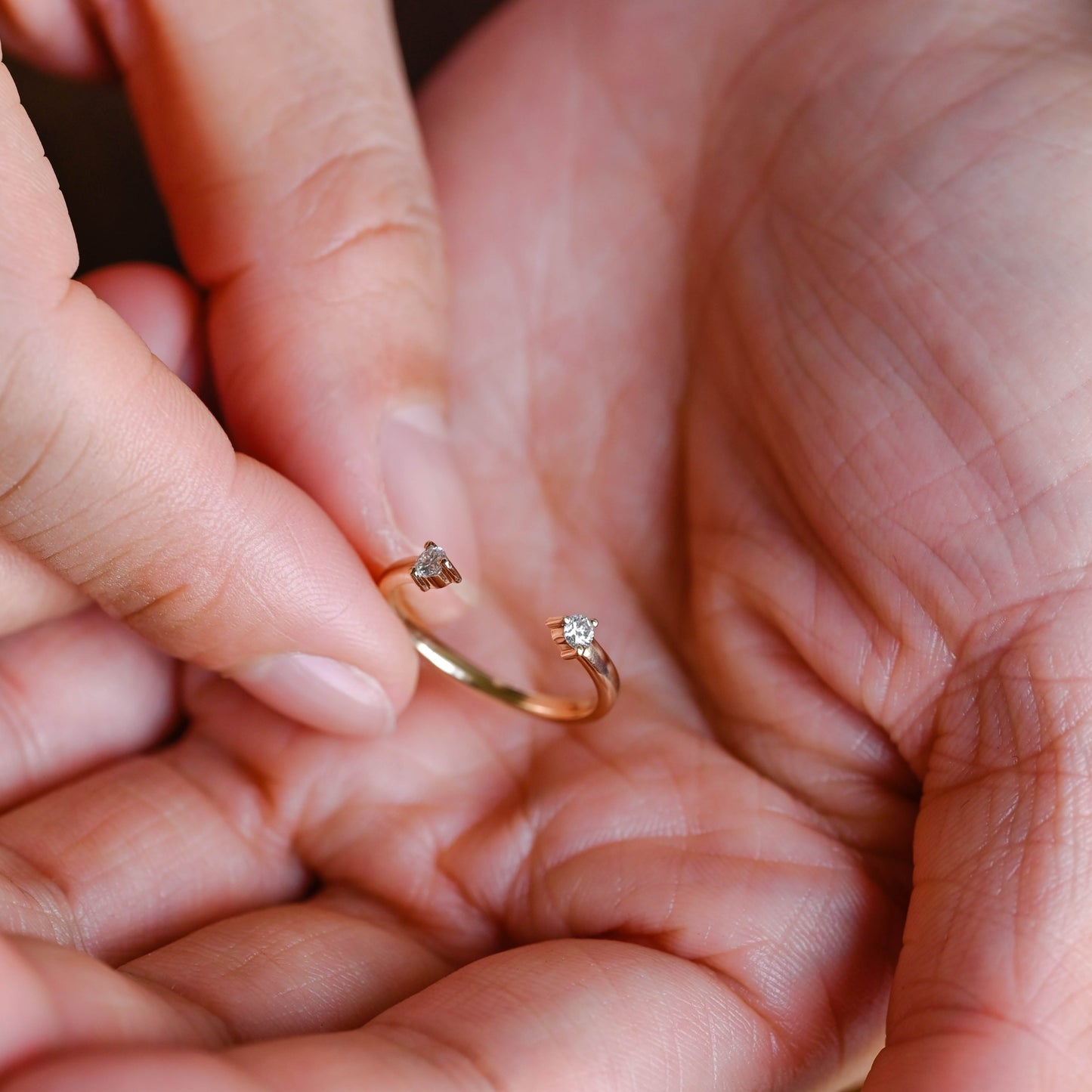 solid-gold-cuff-ring-round-cut-moissanite-wedding-band-open-ring-band