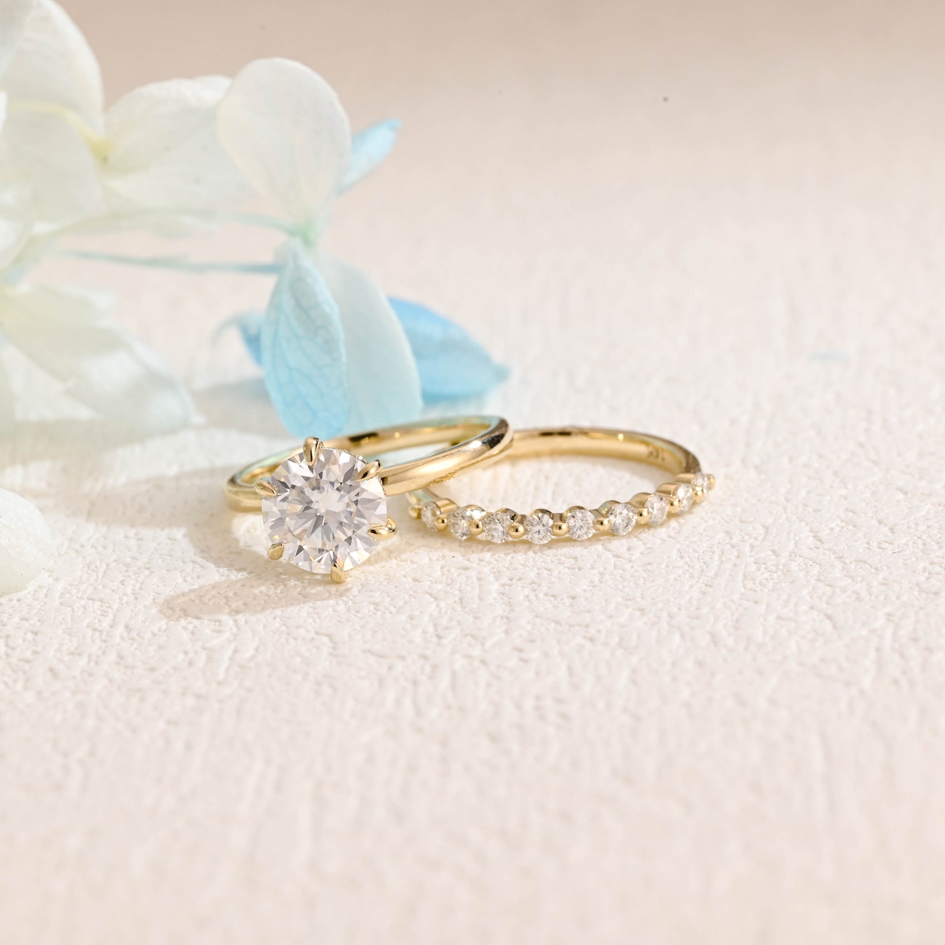 solid-gold-round-cut-bridal-set-round-moissanite-wedding-ring-set-half-eternity-wedding-band