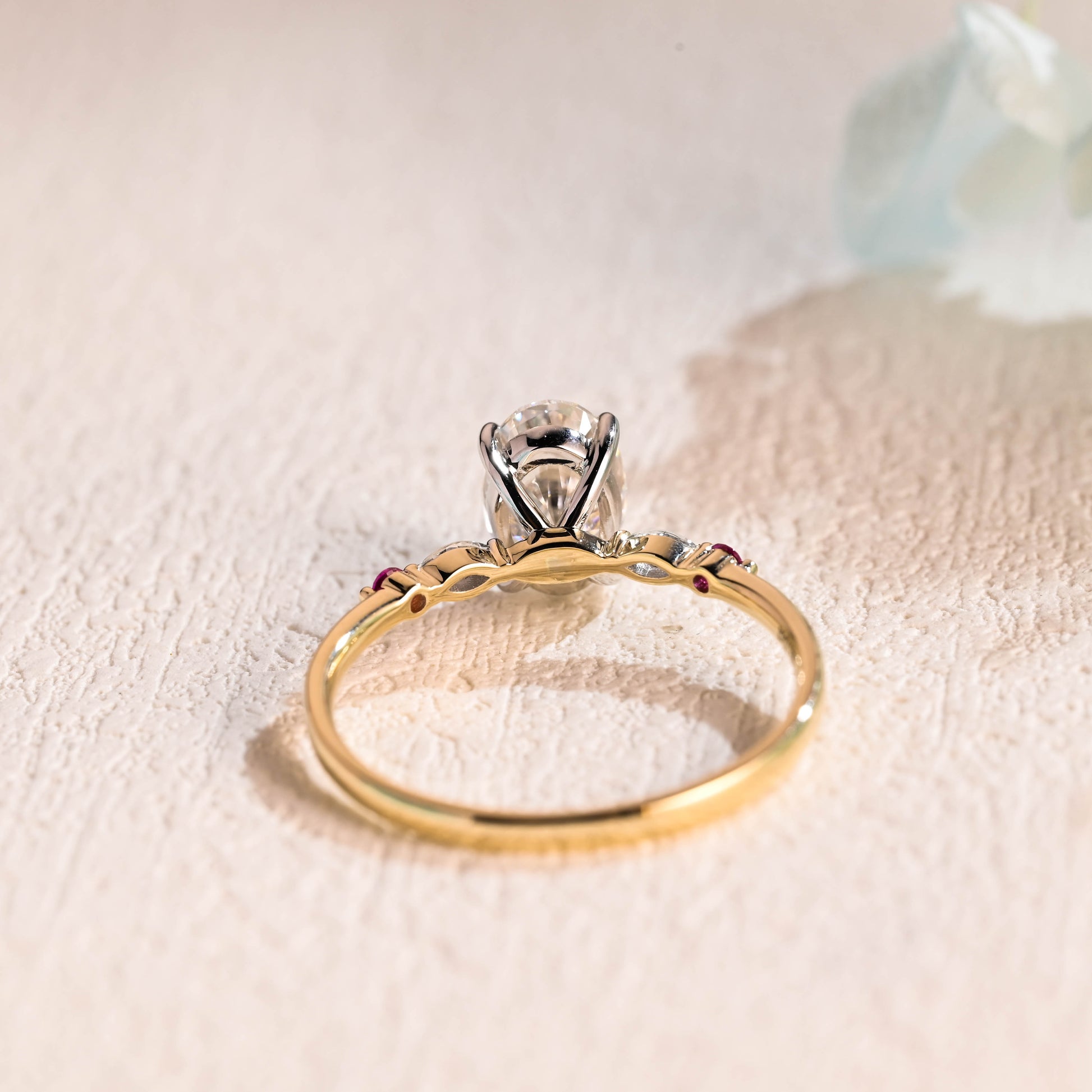 Oval-cut-moissanite-engagement-ring-solid-gold-ring-promise-ring-gift