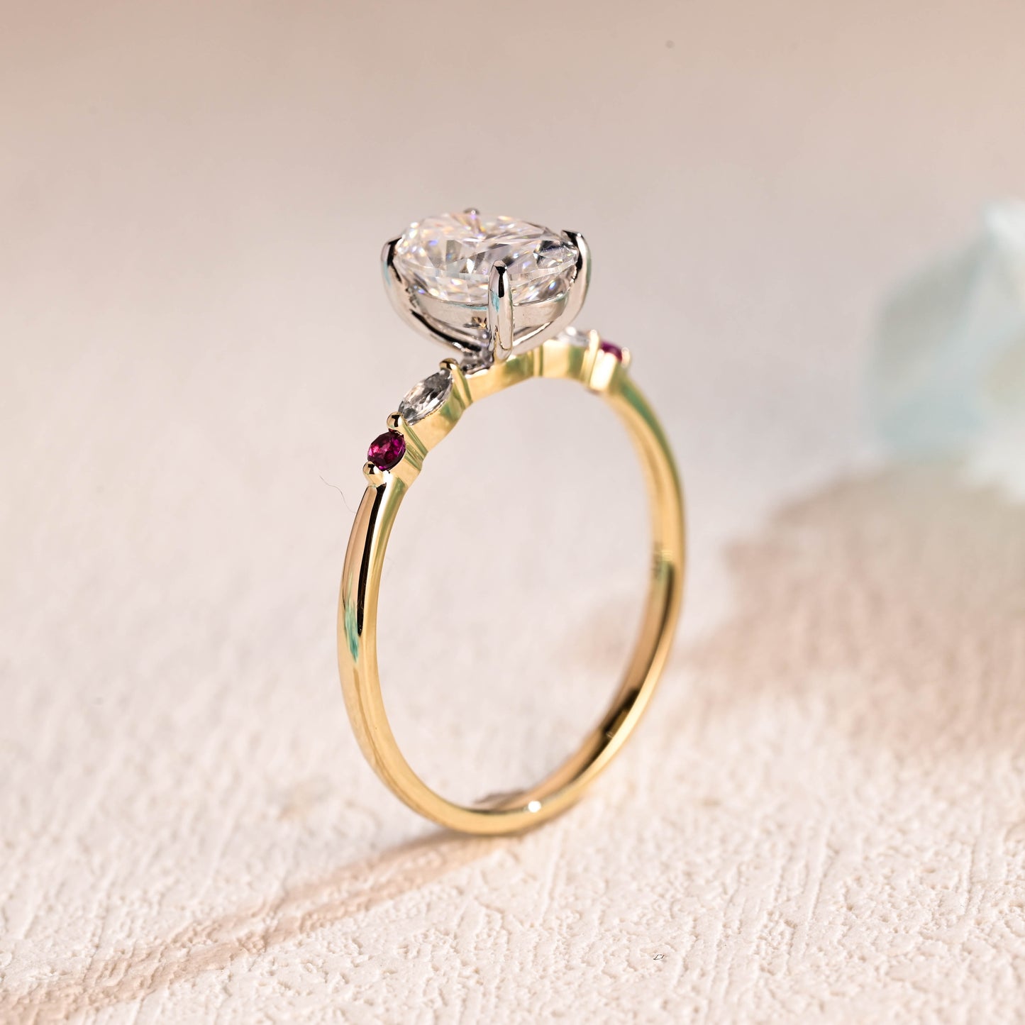 Oval-cut-moissanite-engagement-ring-solid-gold-ring-promise-ring-gift