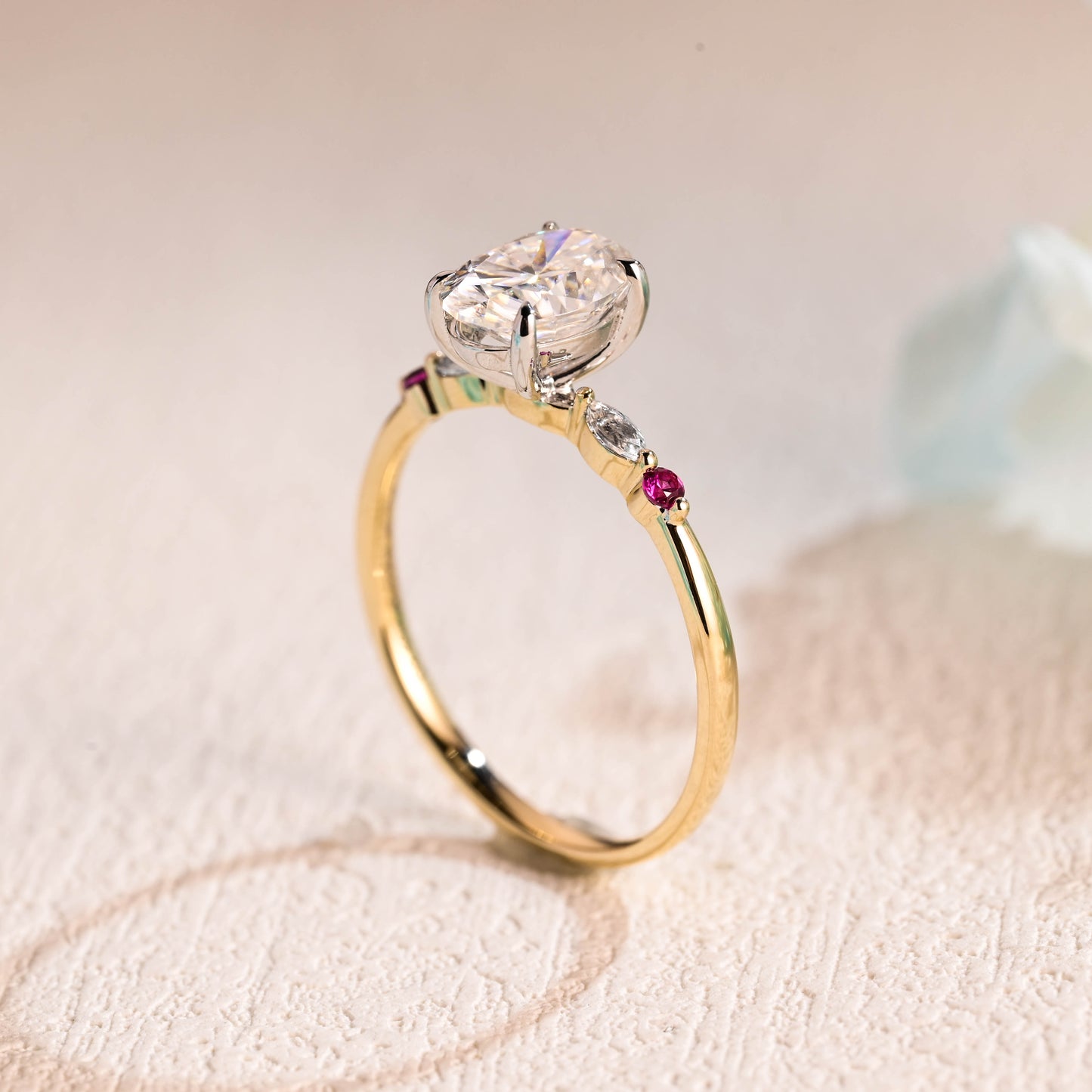 Oval-cut-moissanite-engagement-ring-solid-gold-ring-promise-ring-gift