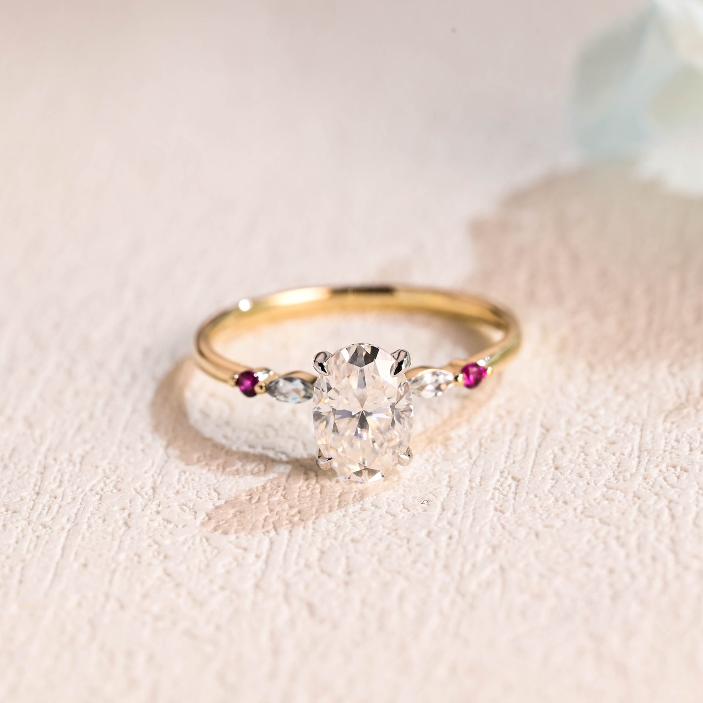 Oval-cut-moissanite-engagement-ring-solid-gold-ring-promise-ring-gift