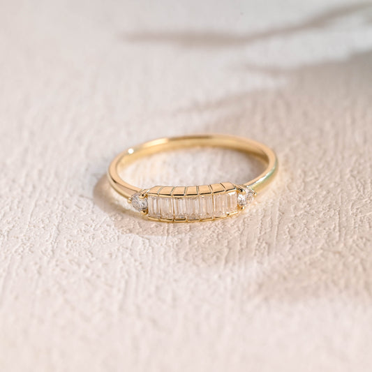 Baguette-cut-moissanite-Wedding-band-solid-gold-ring-Wedding-ring-gift