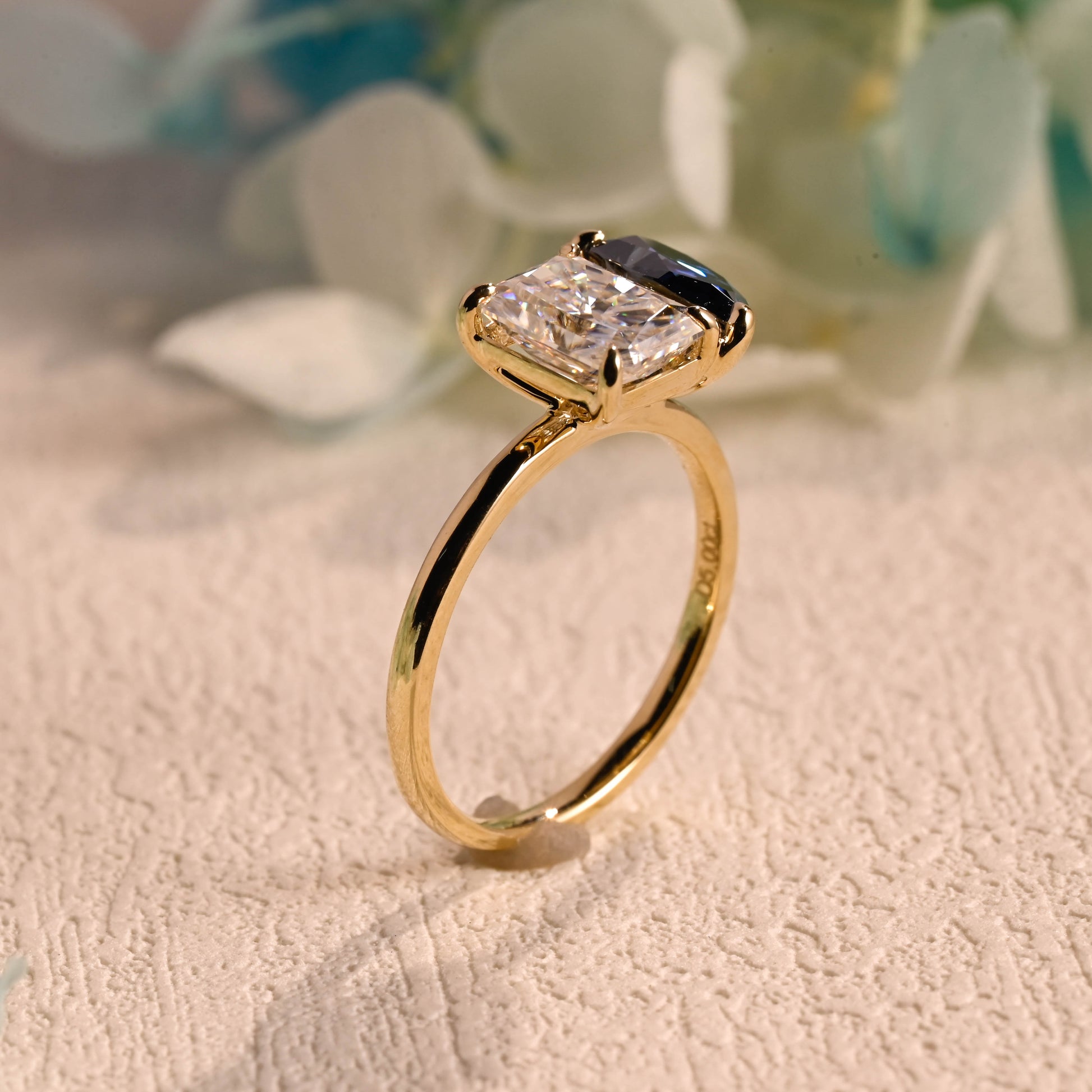 radiant-cut-dual-stone-ring-sapphire-engagement-ring-moissanite-wedding-ring